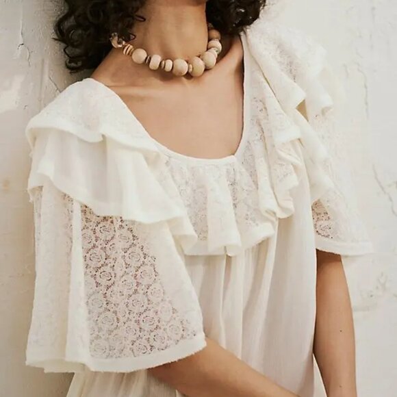 Free People Rush For Ruffles Romper - Egret - Picture 3 of 5